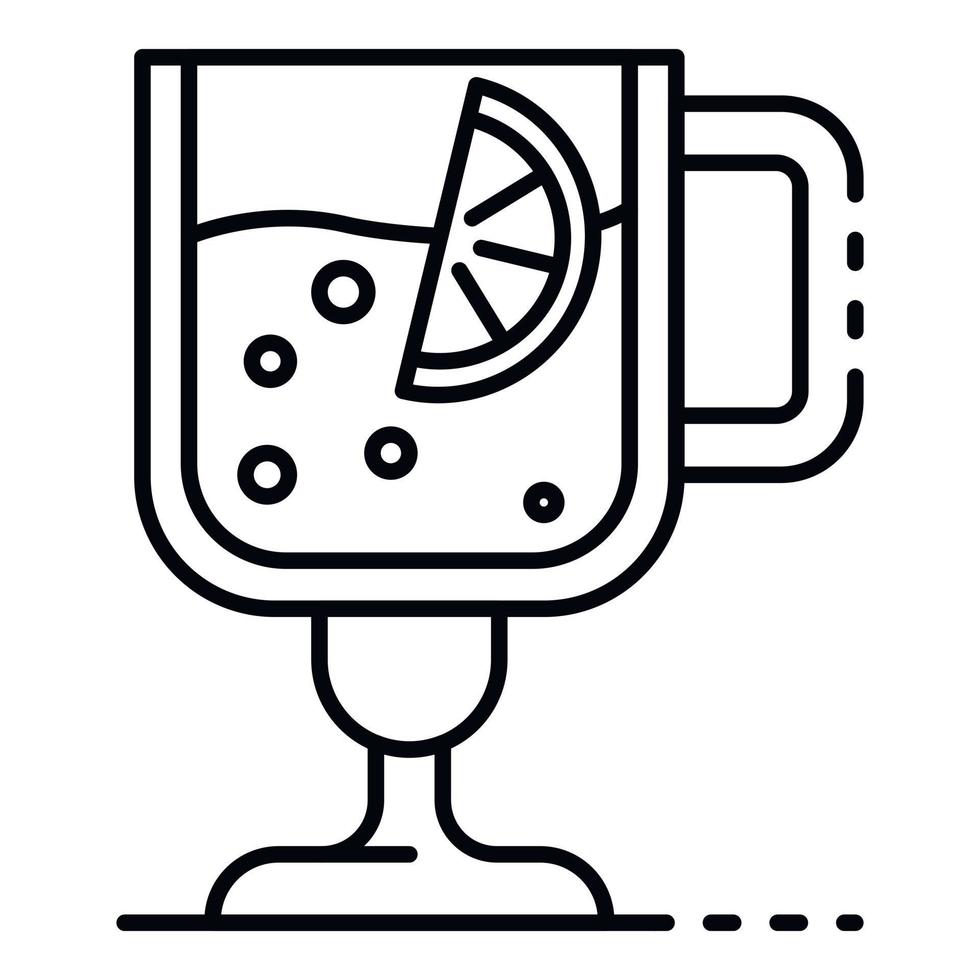 Hot mulled wine icon, outline style vector