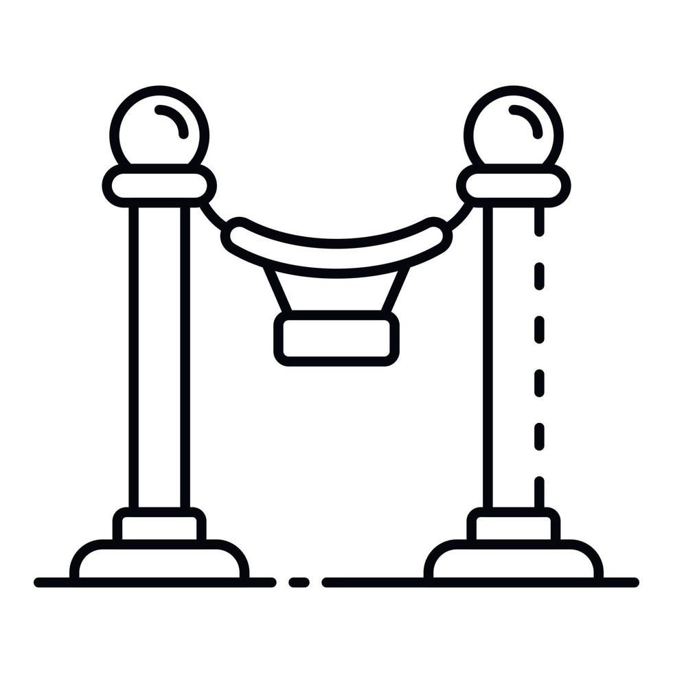 Museum barrier icon, outline style vector