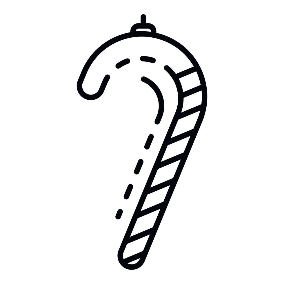 Candy cane icon, outline style vector