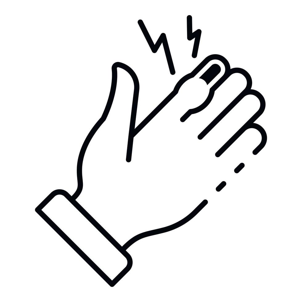 Frostbite hand finger icon, outline style vector