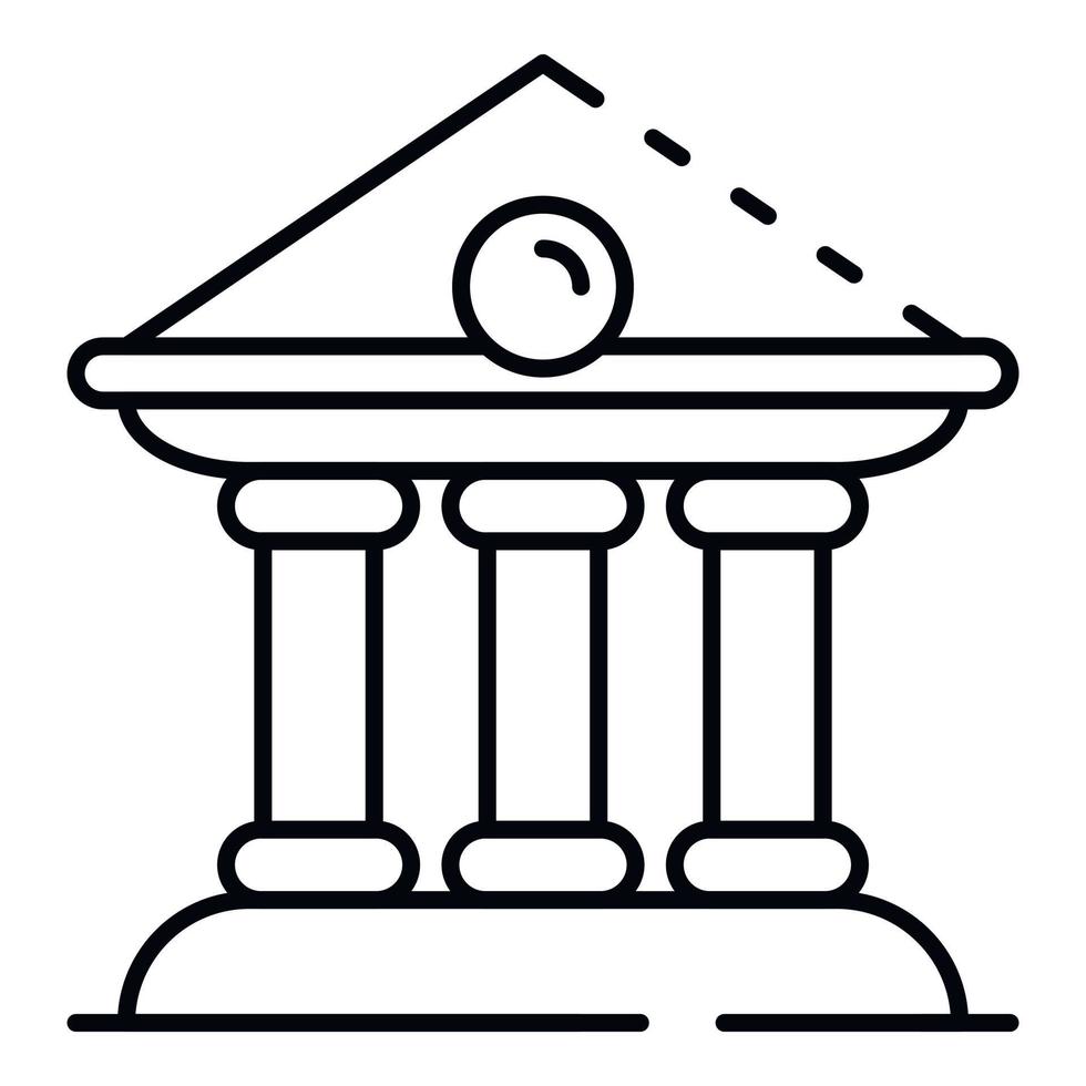 Museum building icon, outline style vector