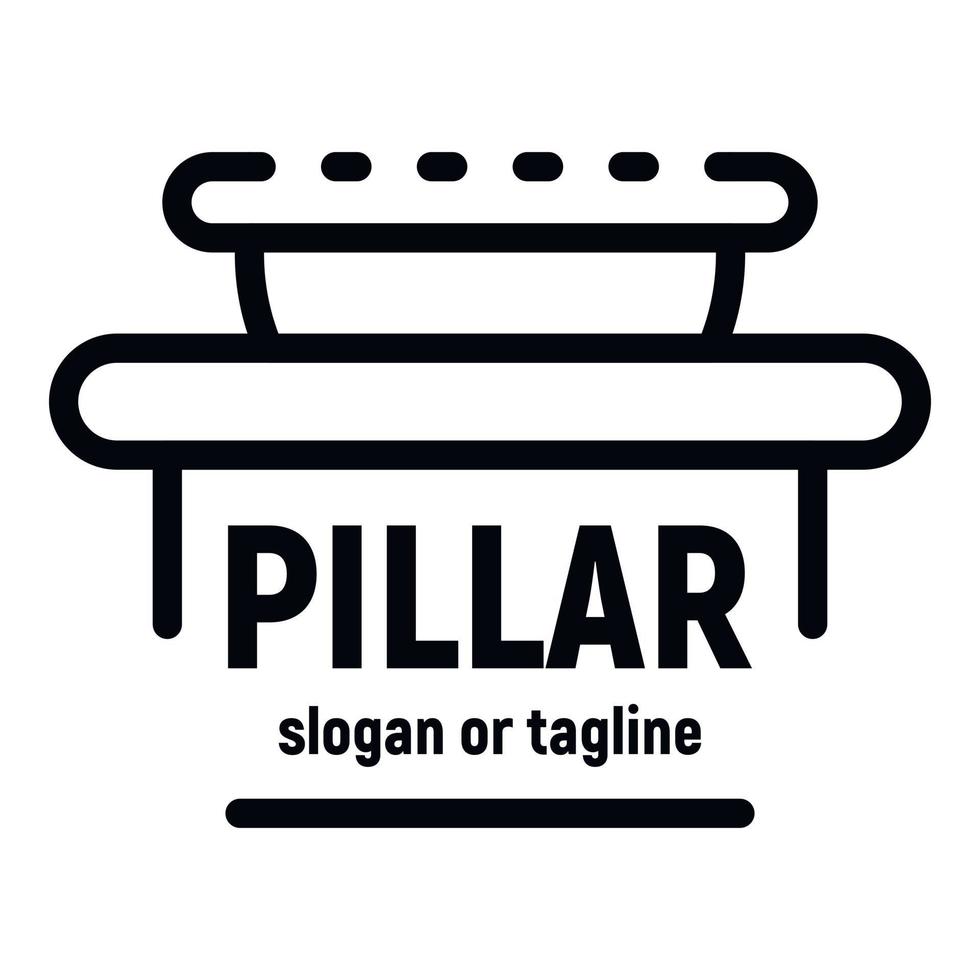 Pillar logo, outline style vector