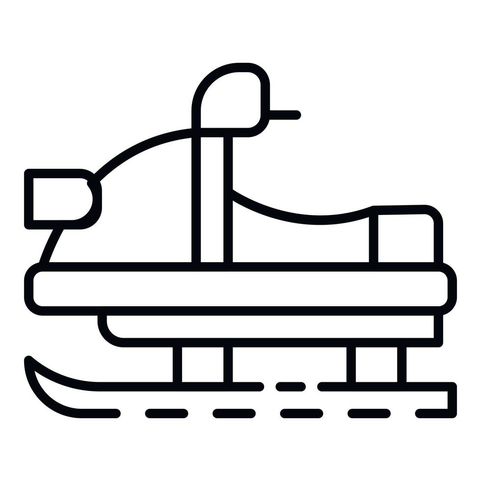 Snowmobile icon, outline style vector