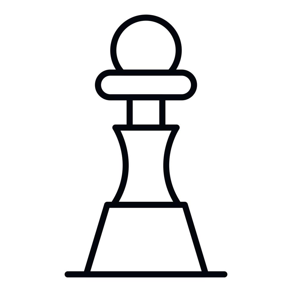 Chess pawn piece icon, outline style vector