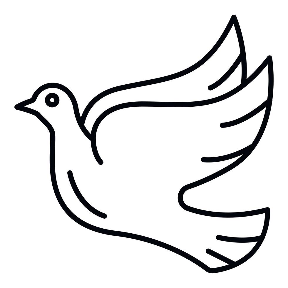 Love dove icon, outline style vector