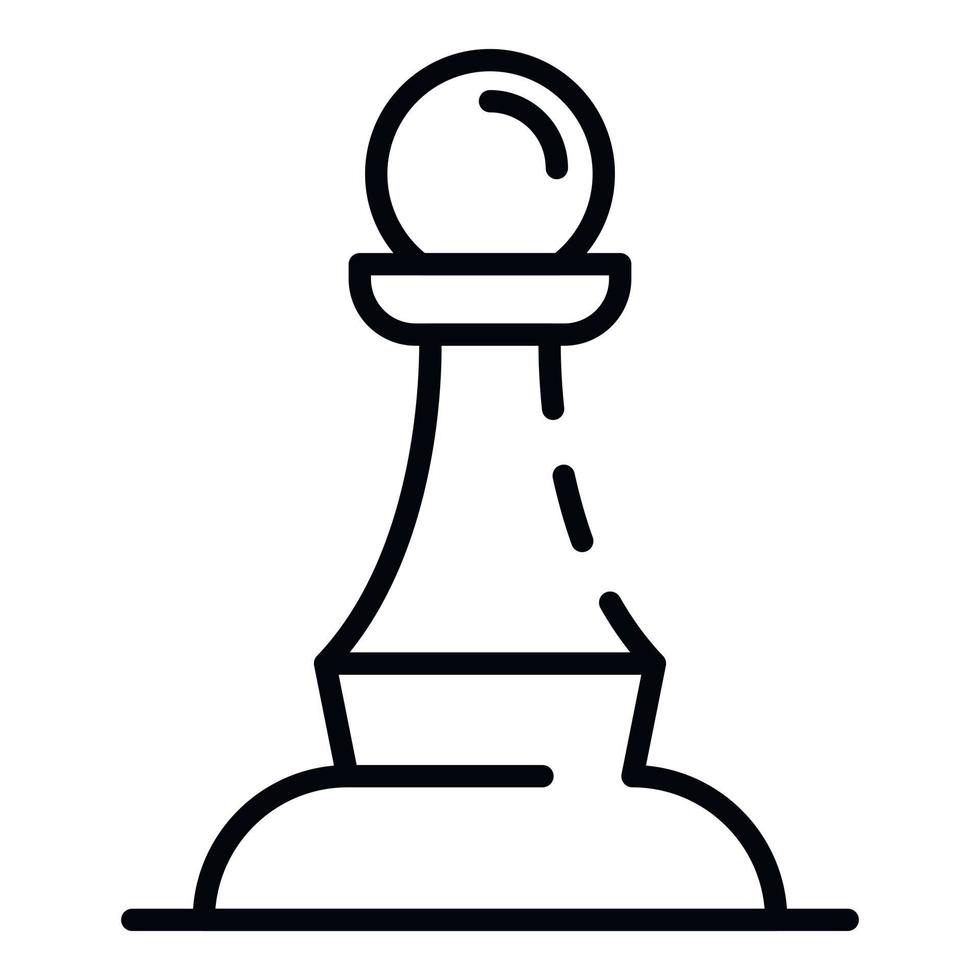 Pawn chess element icon, outline style vector