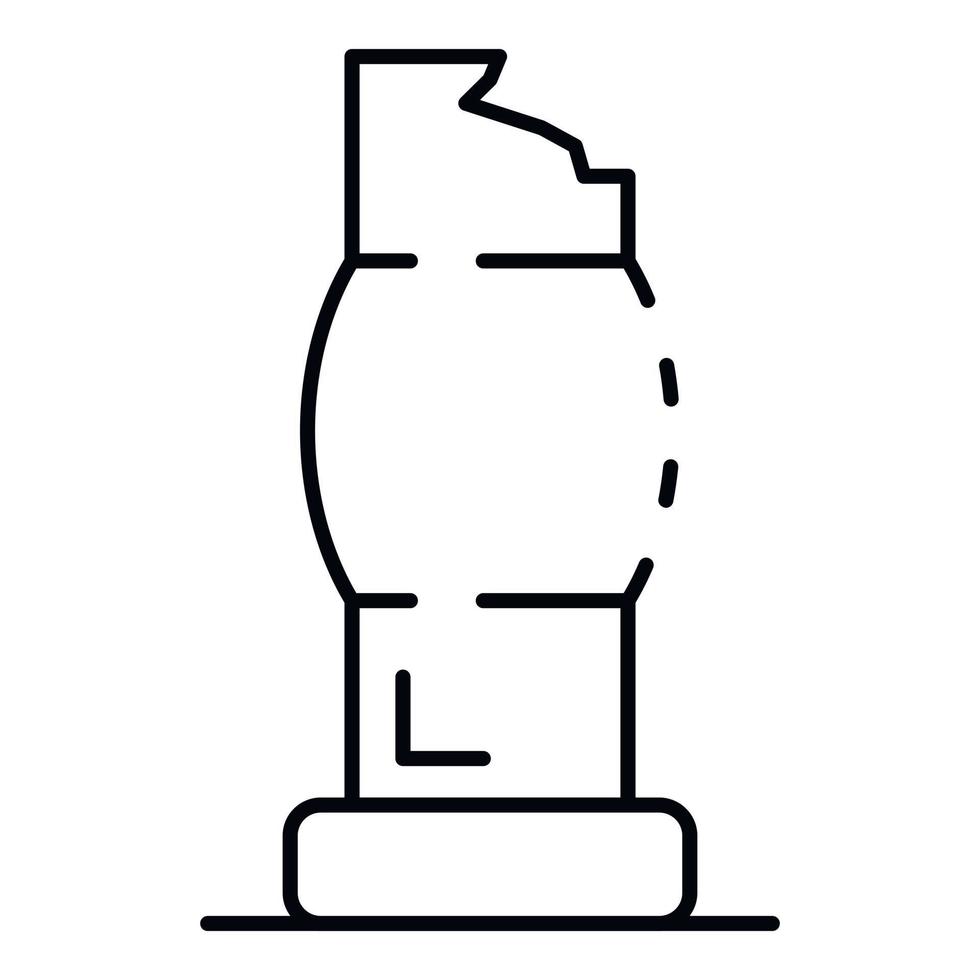 icono de columna antigua, estilo de esquema vector