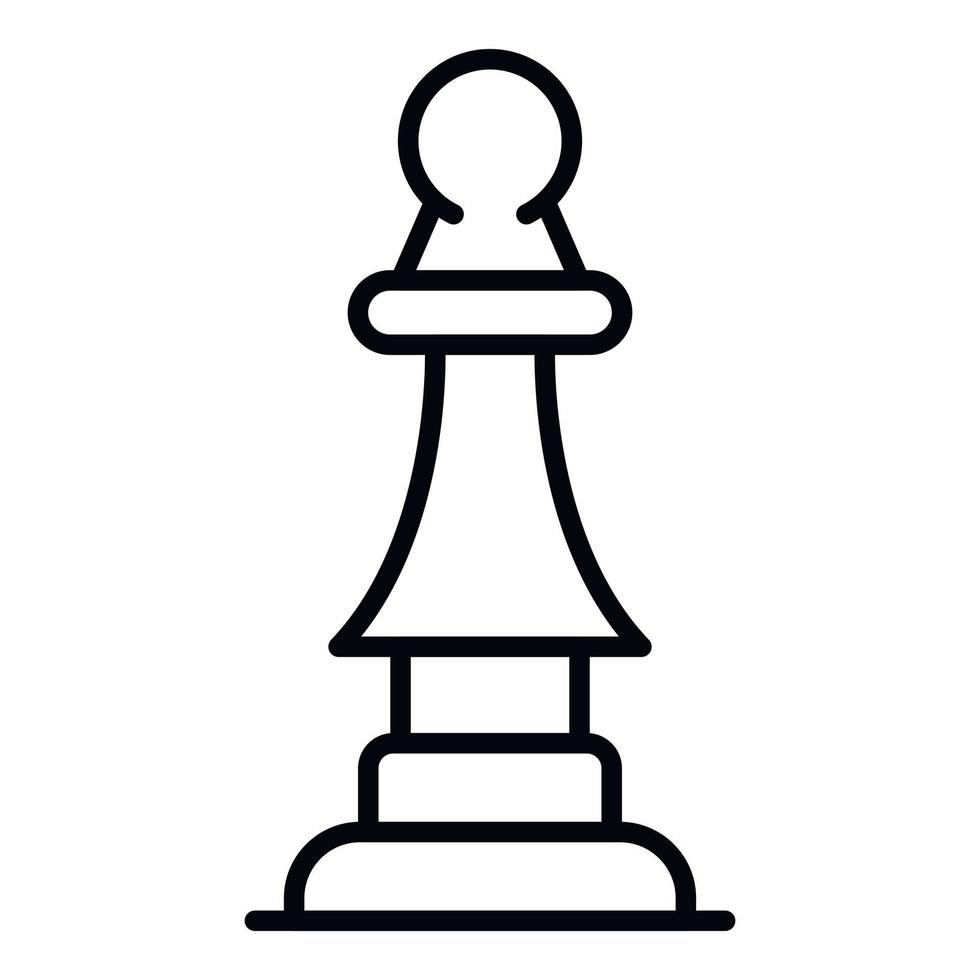 icono de alfil de ajedrez, estilo de esquema vector