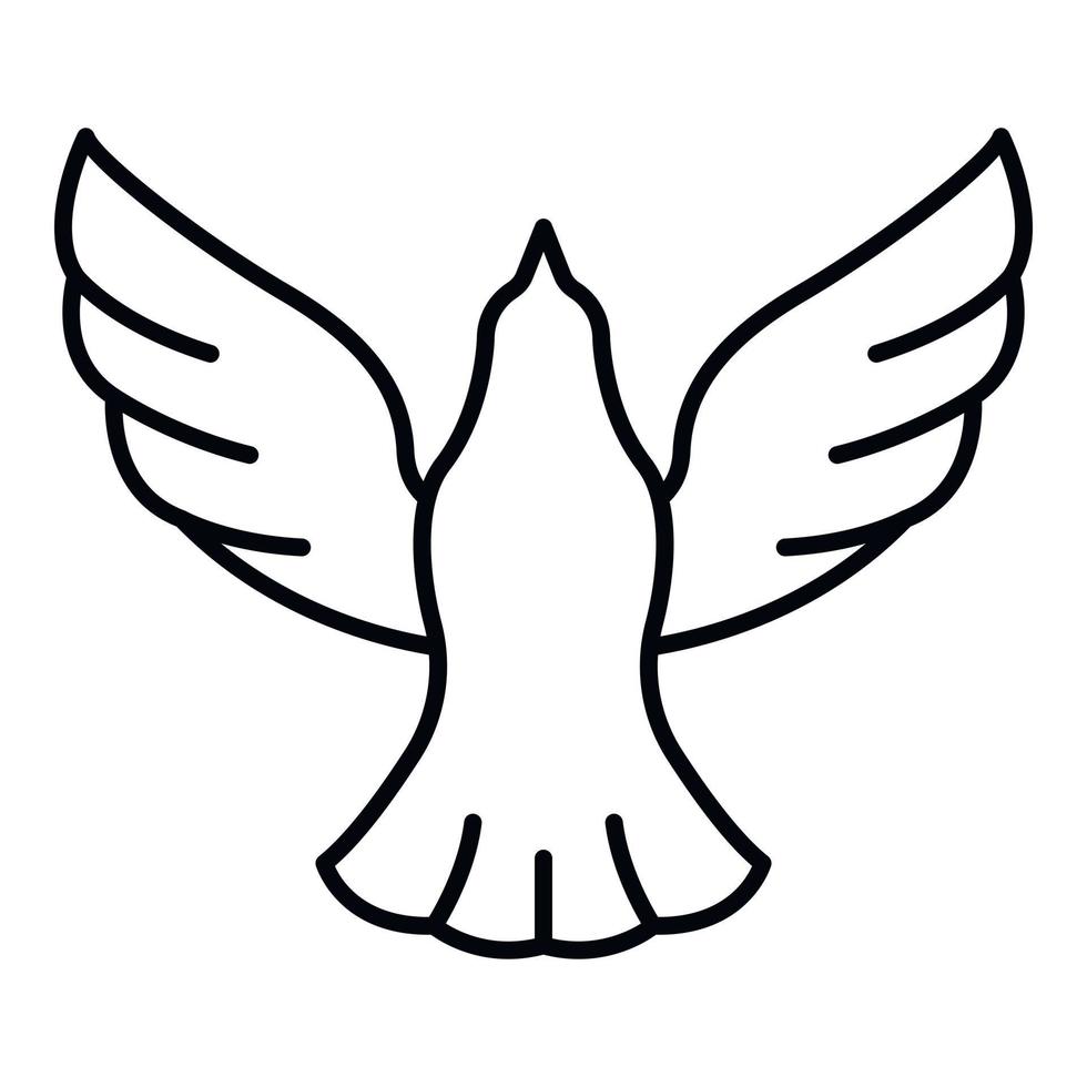 Dove icon, outline style vector
