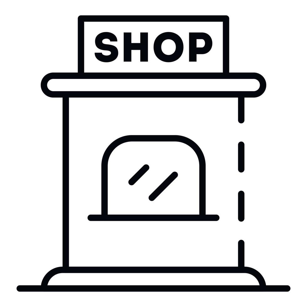 icono de quiosco de tienda, estilo de contorno vector