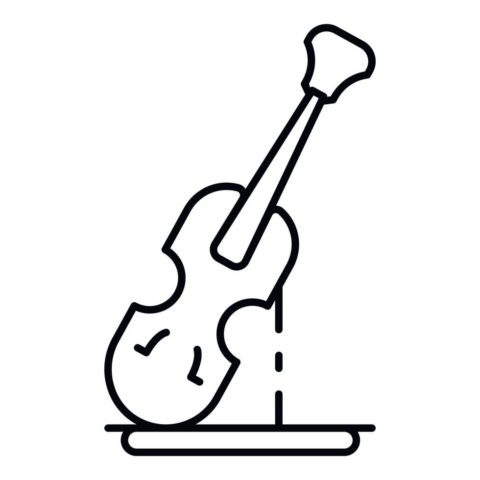 icono de estatua de violín, estilo de contorno vector