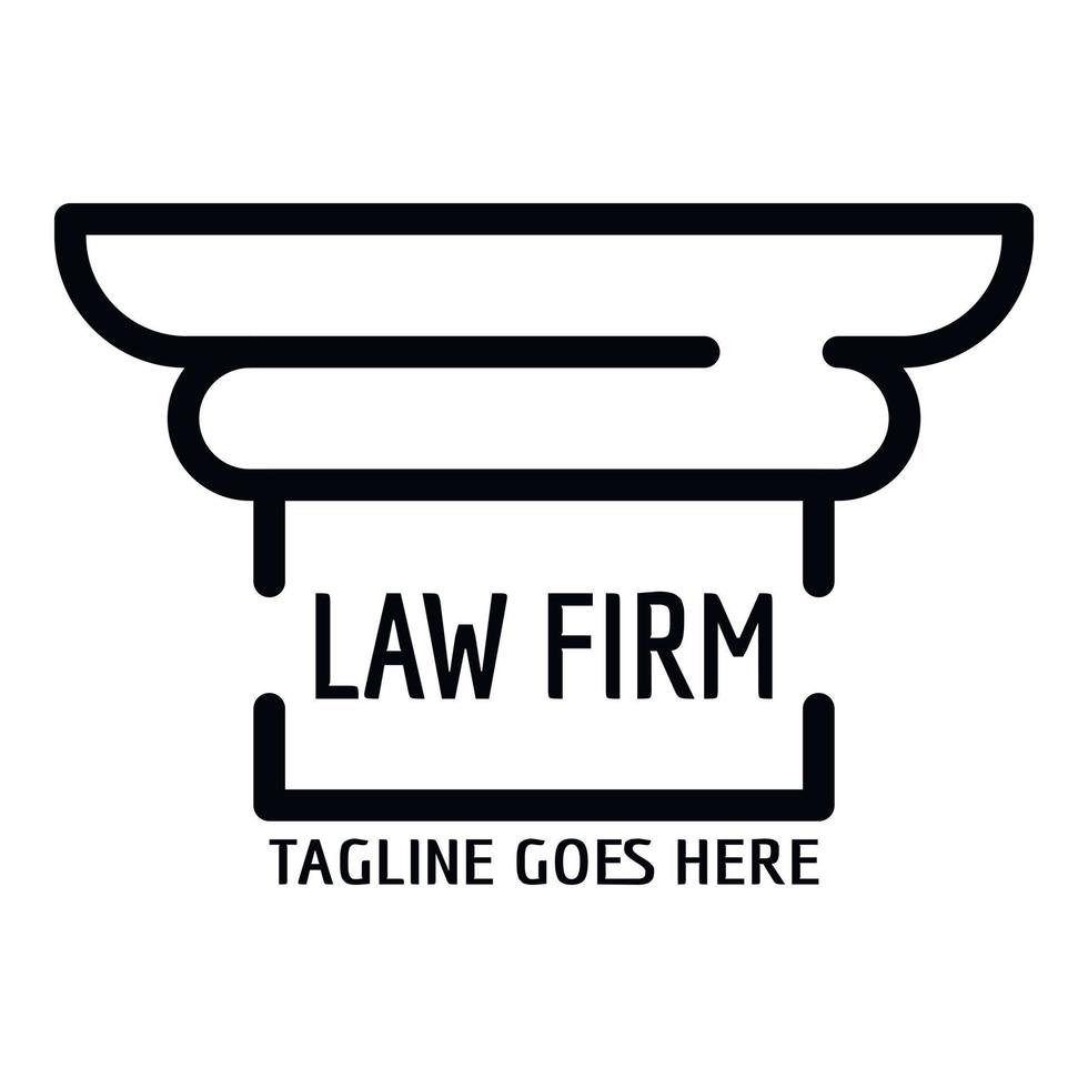 Column law firm logo, outline style vector