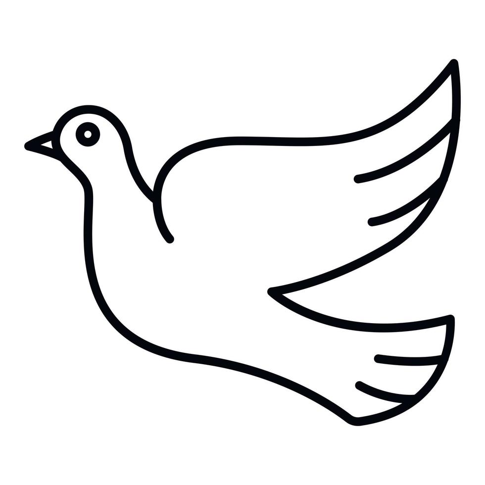 Flying dove icon, outline style vector