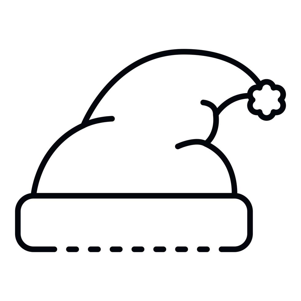 Santa hat icon, outline style vector
