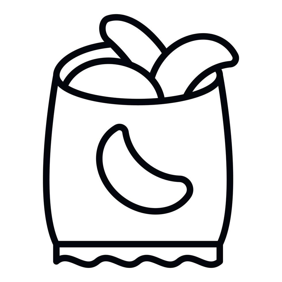 Chips bag icon, outline style vector