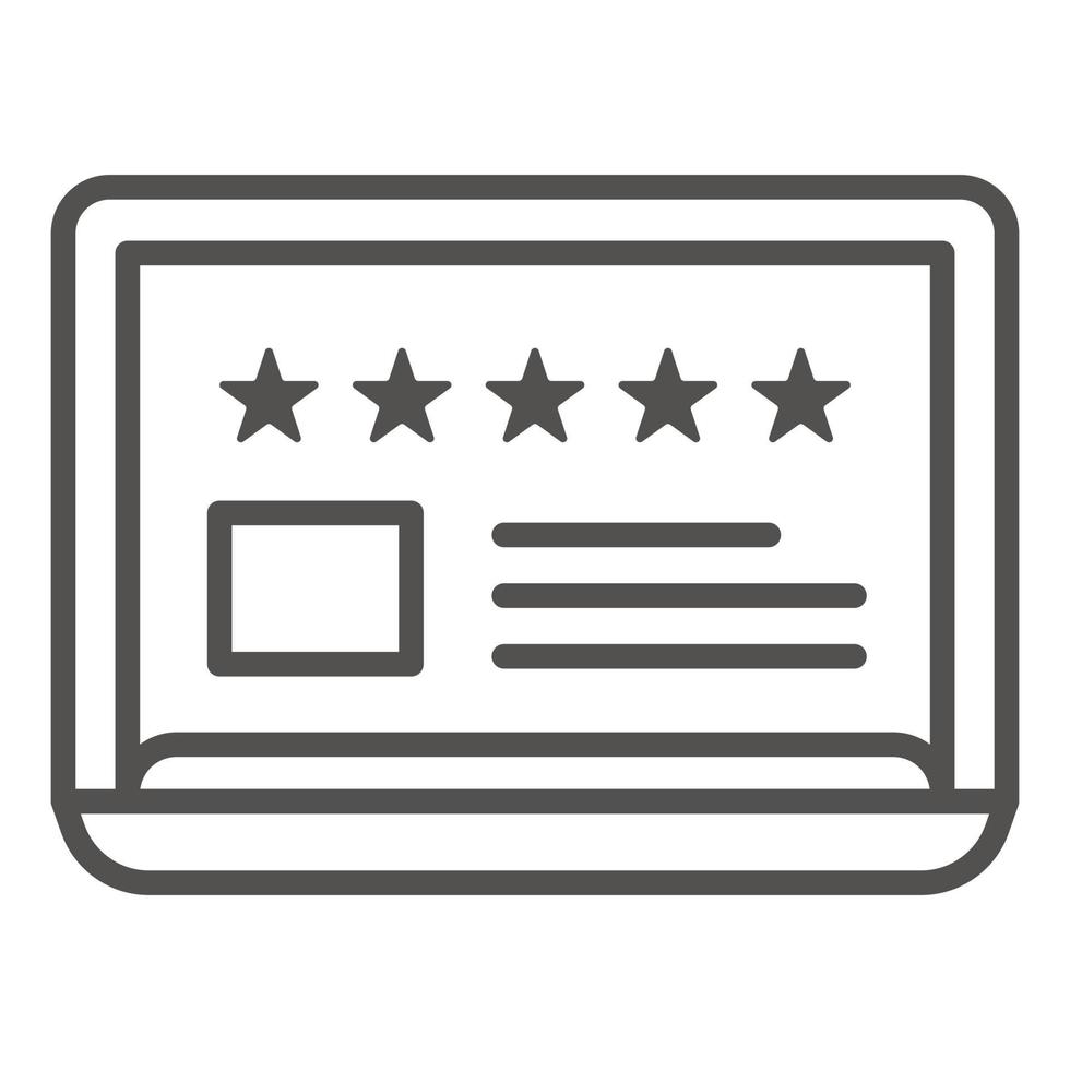 Rating 5 star paper icon, outline style vector