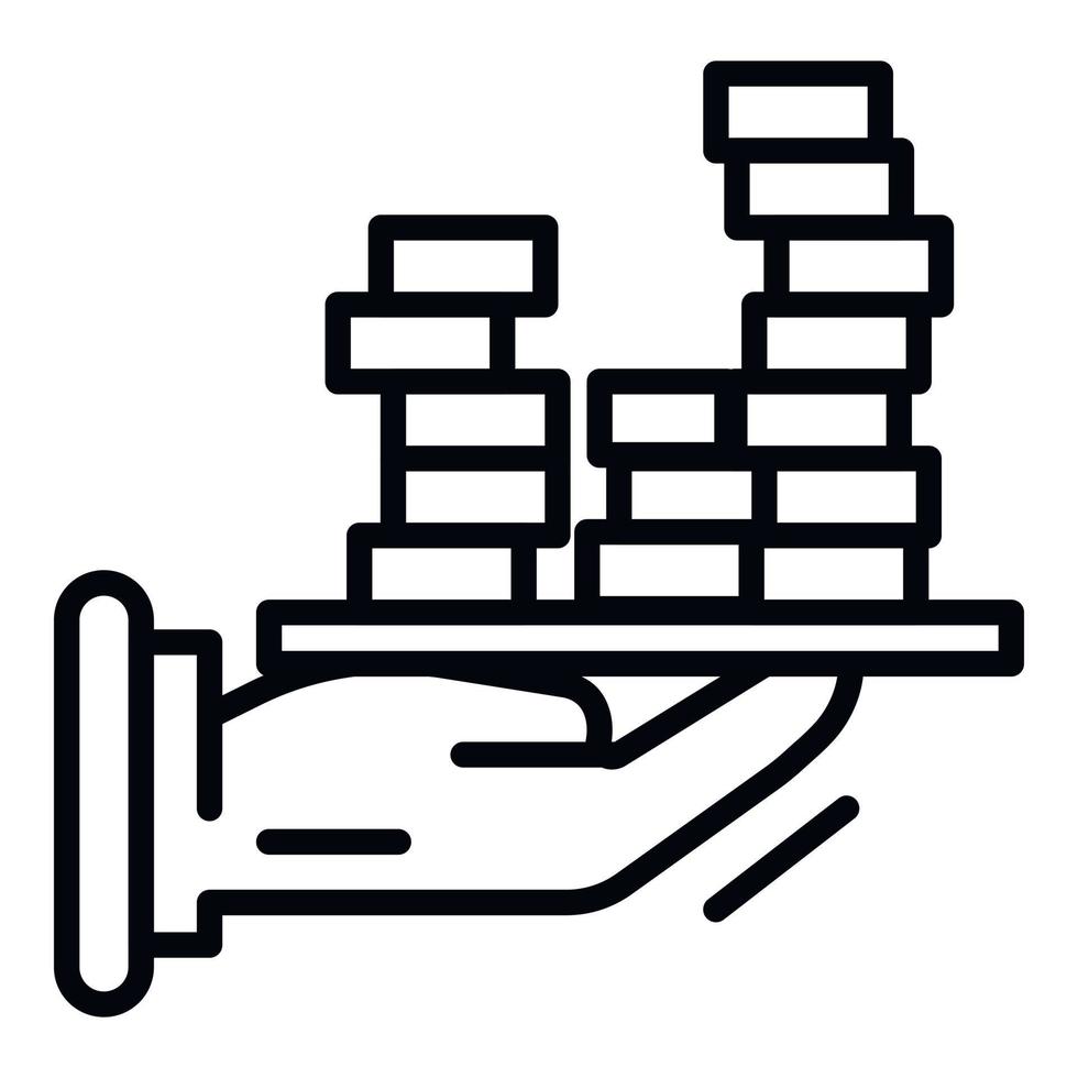 Bribery money tray icon, outline style vector