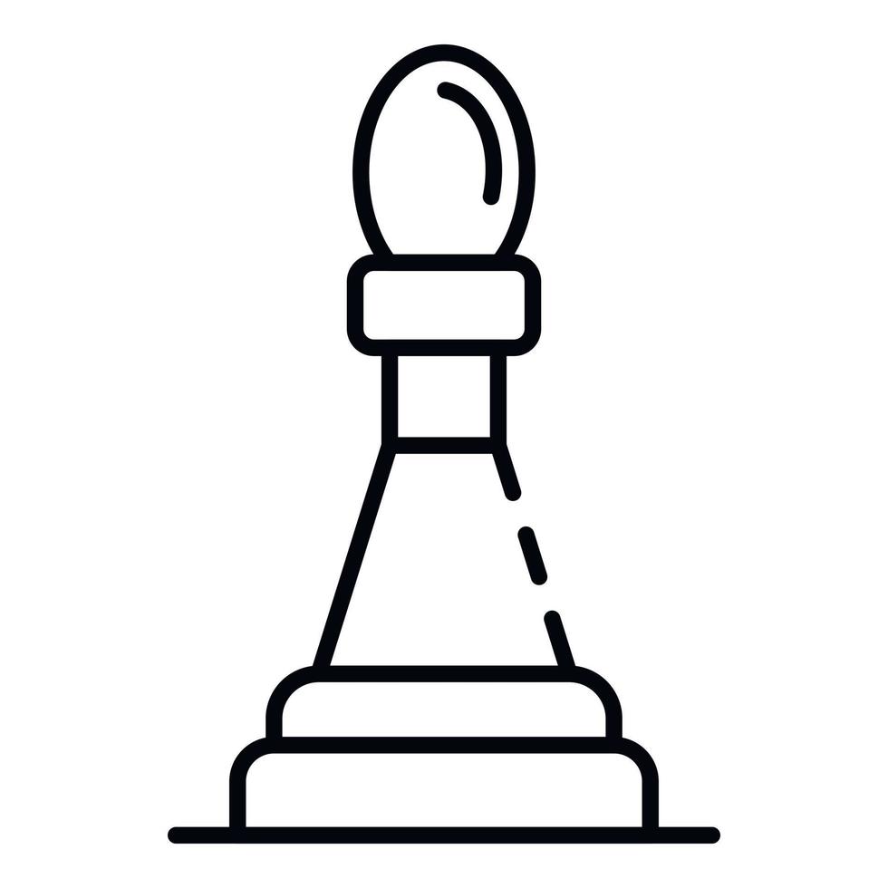 Tactic chess bishop icon, outline style vector