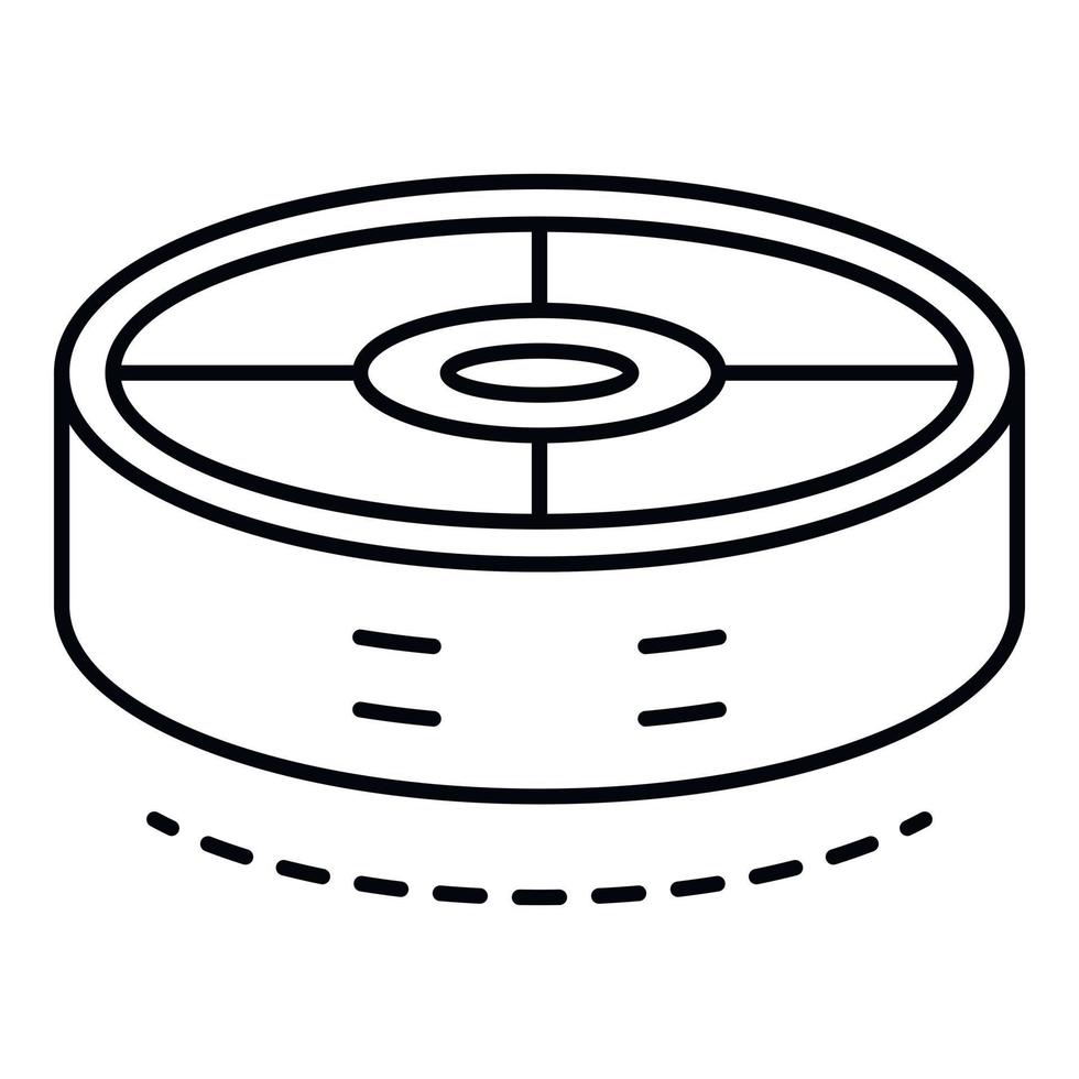 Robot vacuum cleaner icon, outline style vector