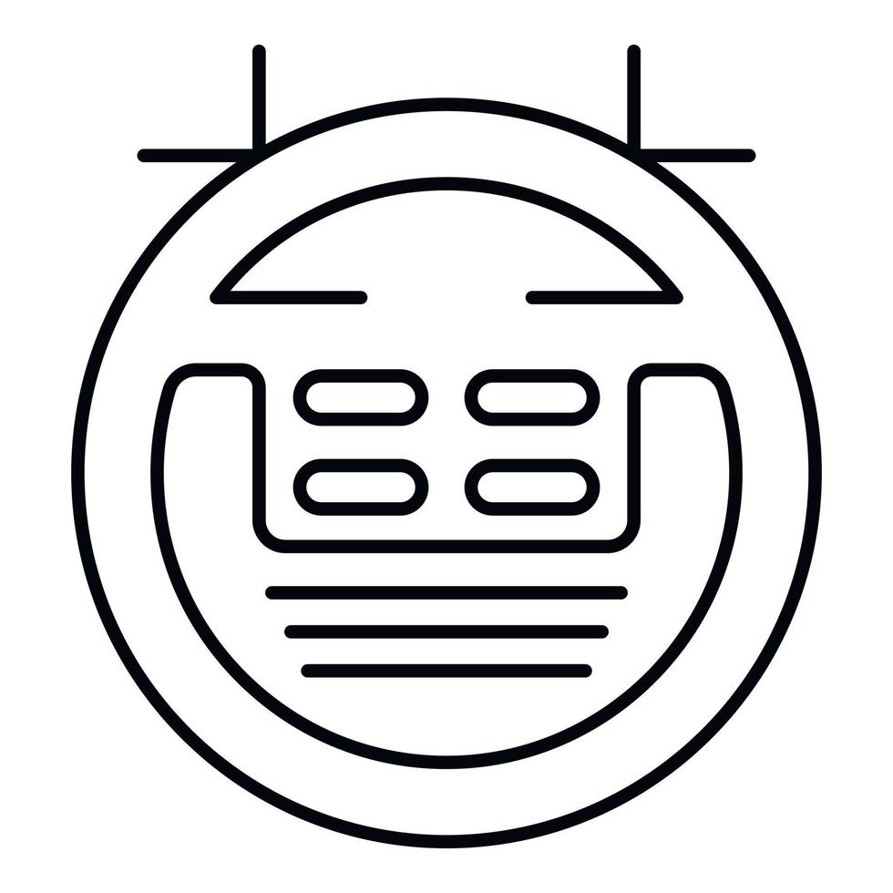 Smart vacuum cleaner robot icon, outline style vector