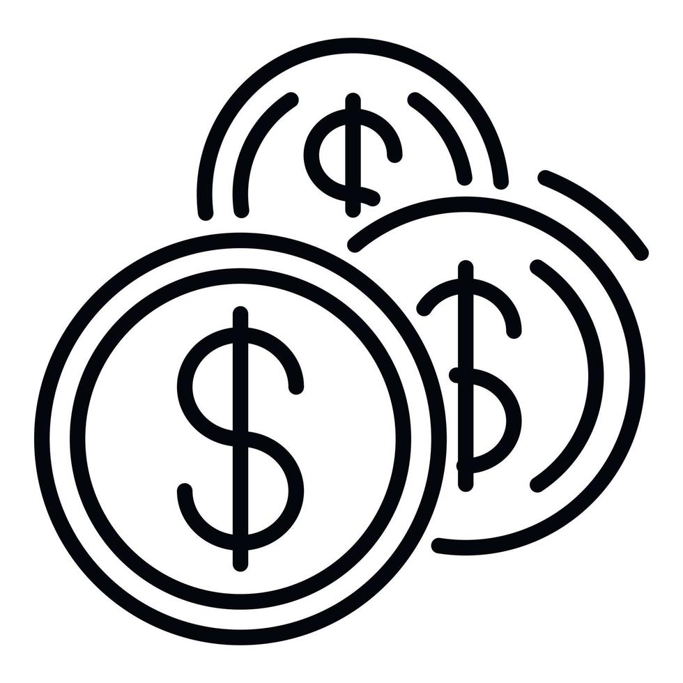 Payment corruption coin icon, outline style vector