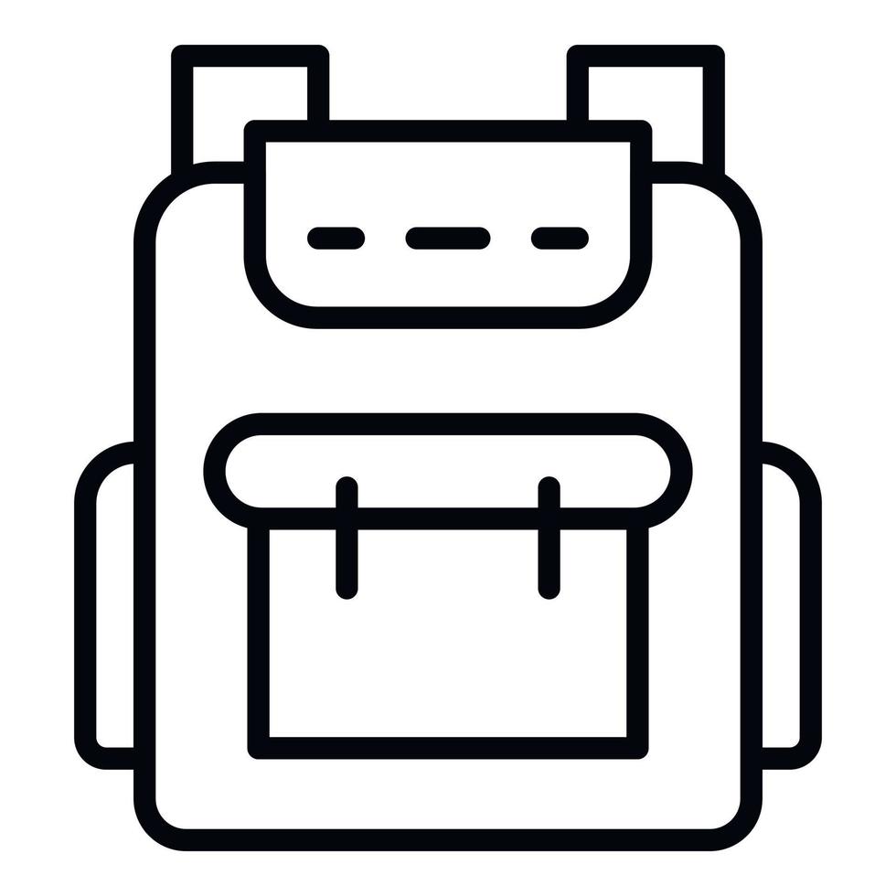 Student backpack icon, outline style vector