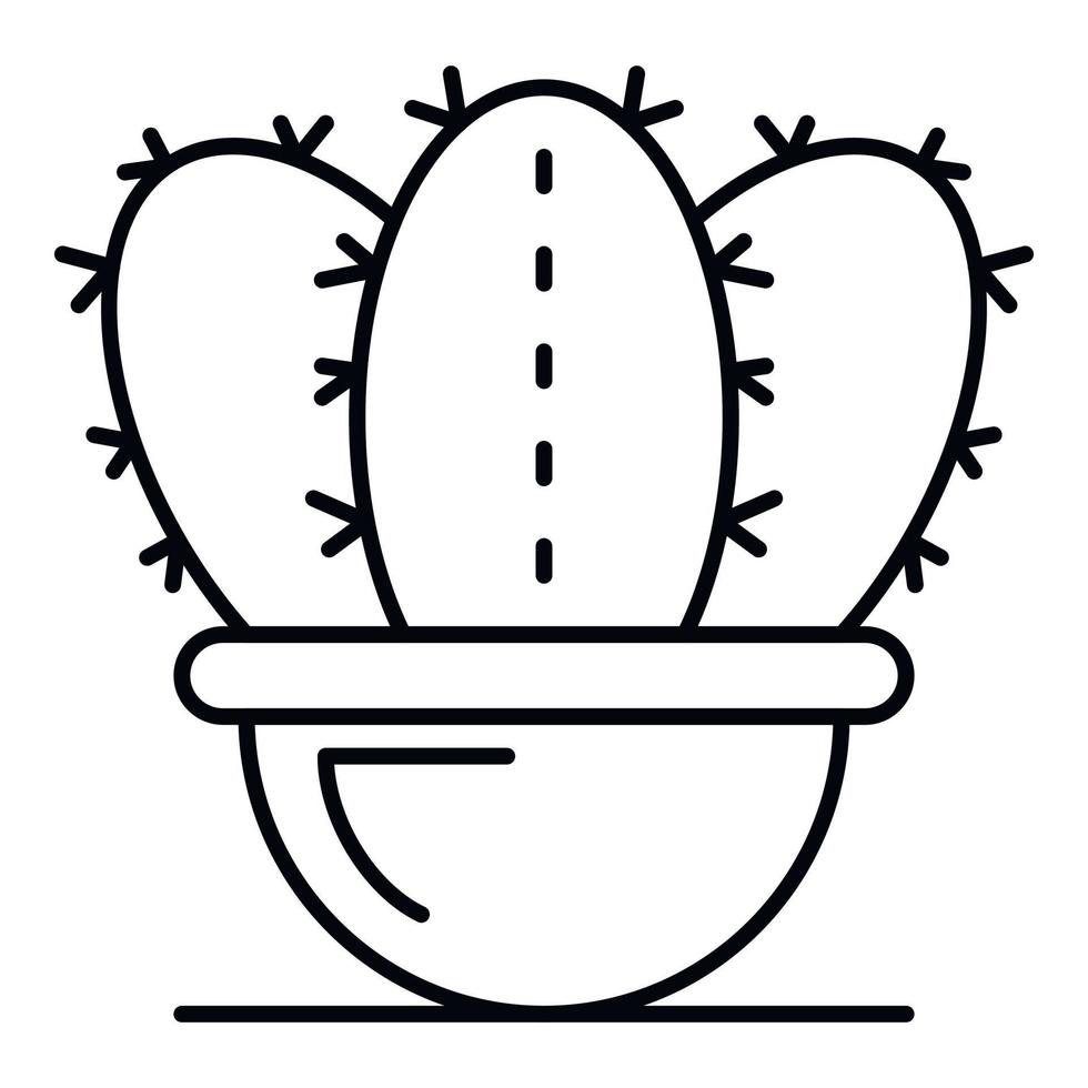 Botany cactus pot icon, outline style vector