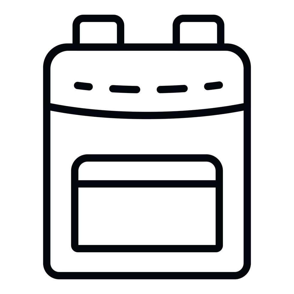icono de mochila simple, estilo de esquema vector