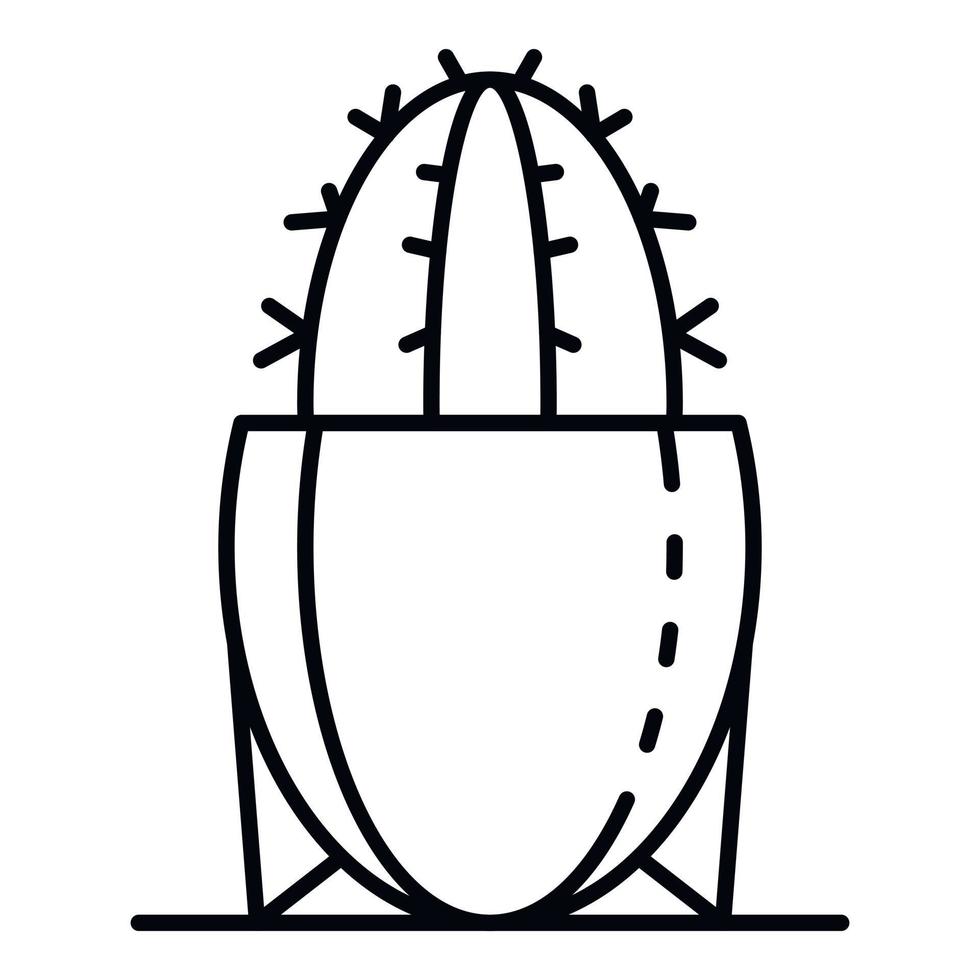 Cactus icon, outline style vector