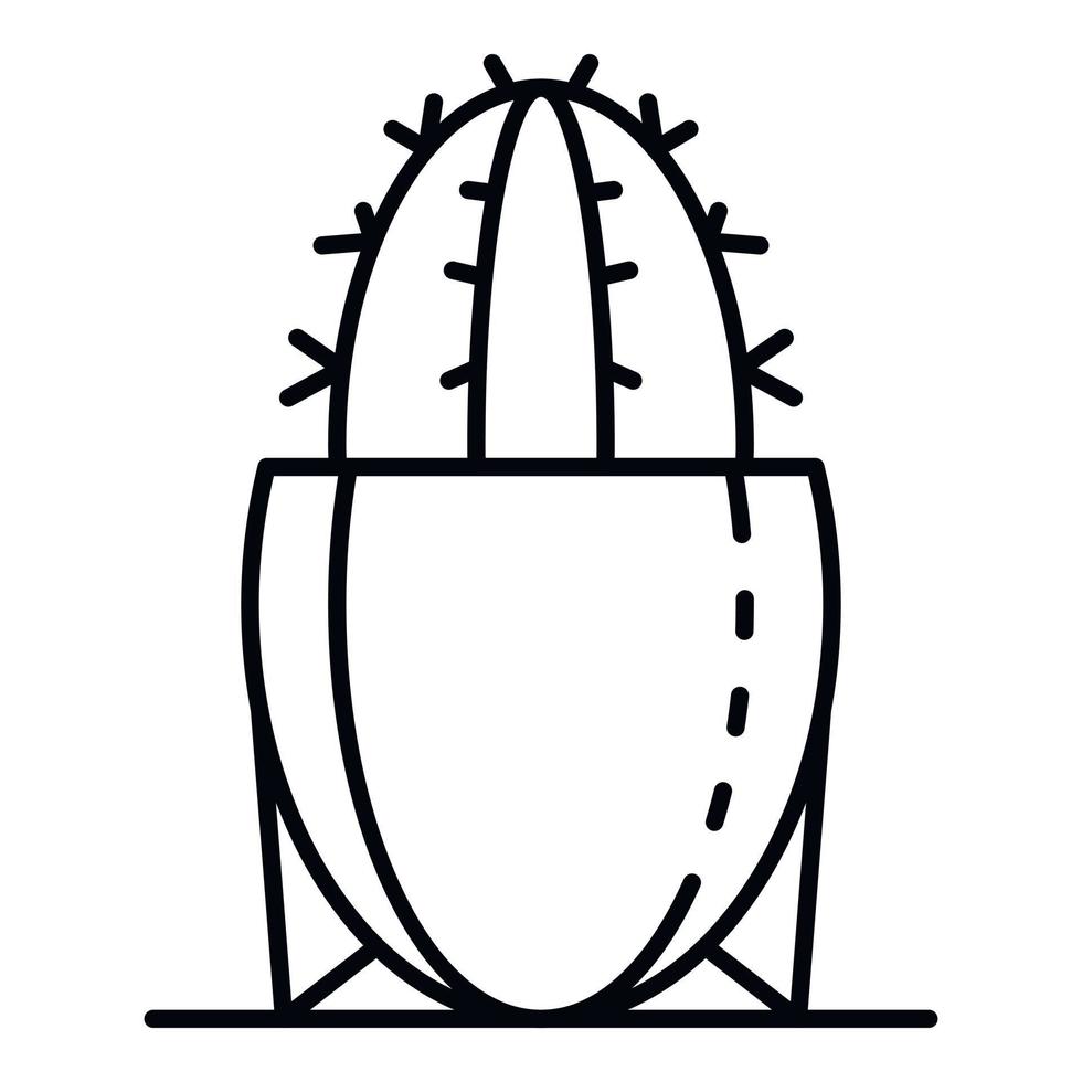 icono de cactus, estilo de esquema vector