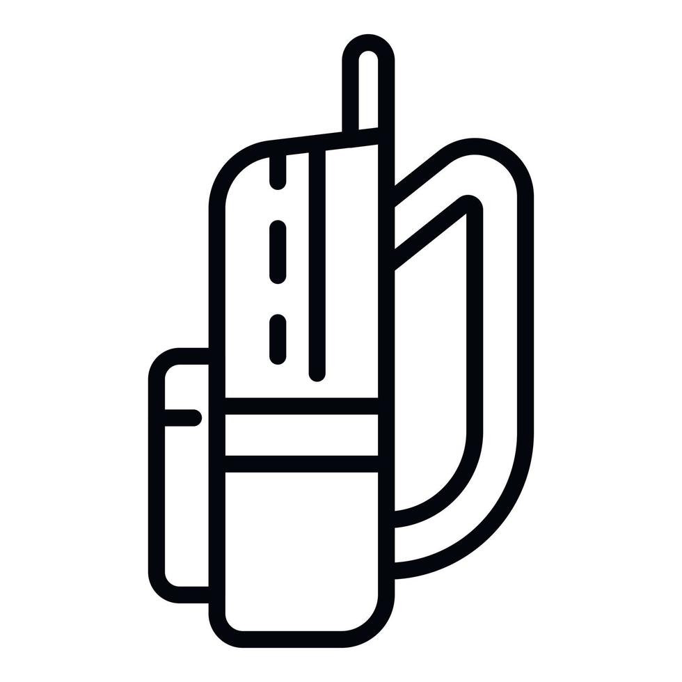 Side of backpack icon, outline style vector