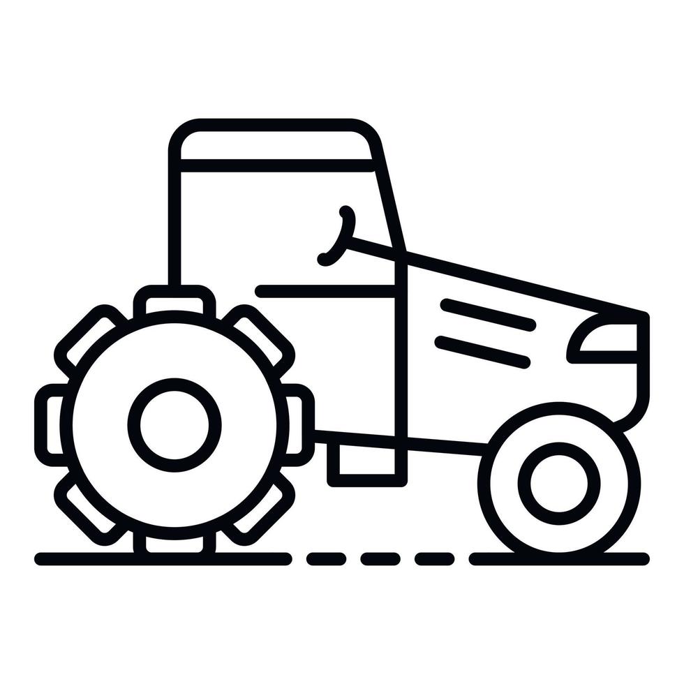 icono de tractor de tierra, estilo de contorno vector