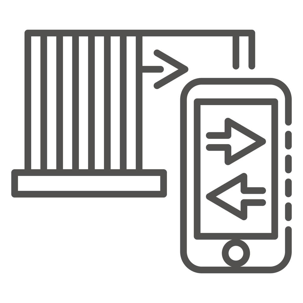 Smartphone control icon, outline style vector