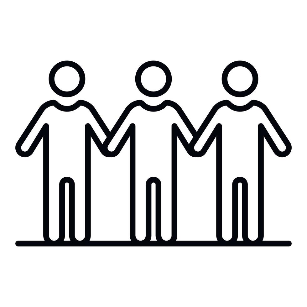 People teamwork icon, outline style vector