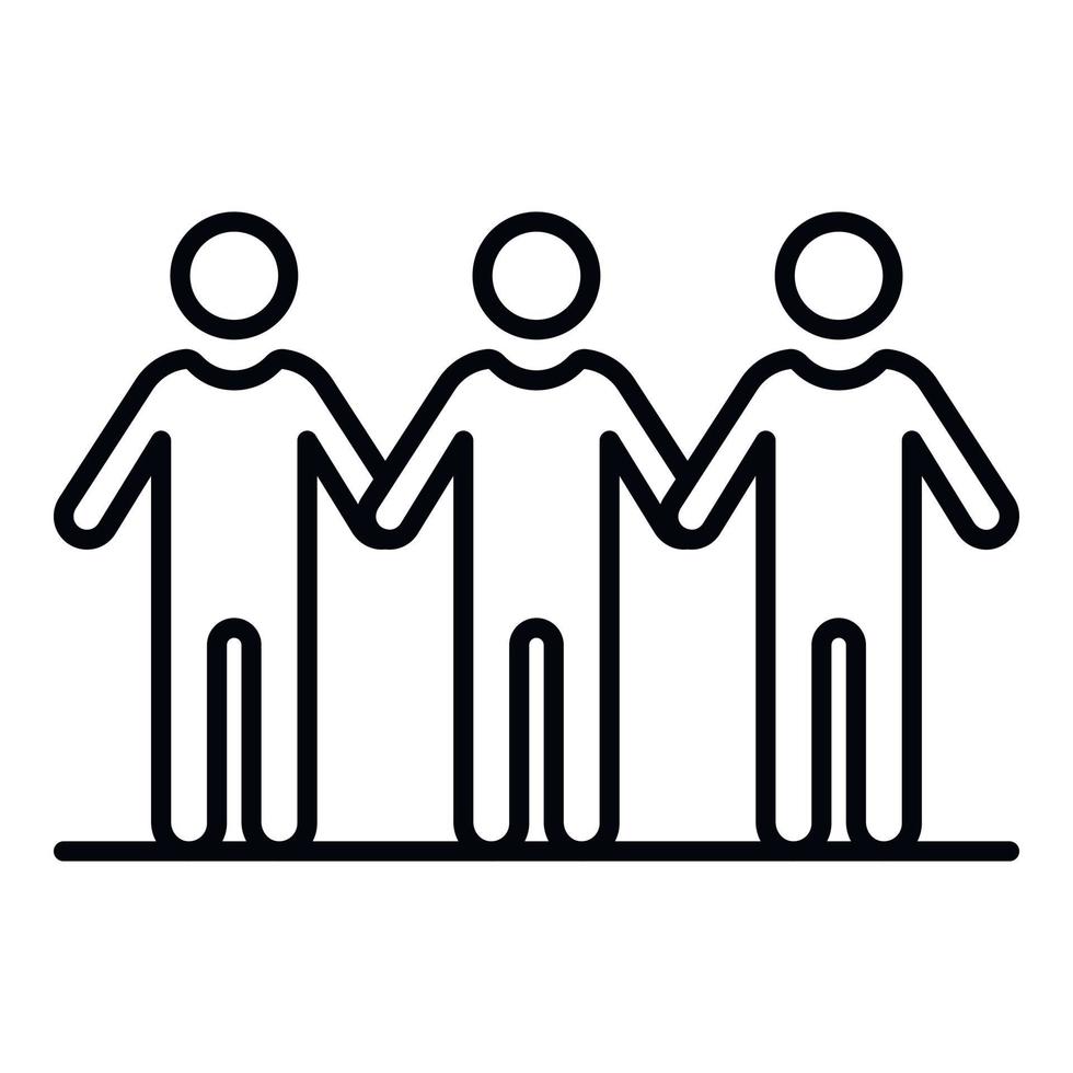 People teamwork icon, outline style vector