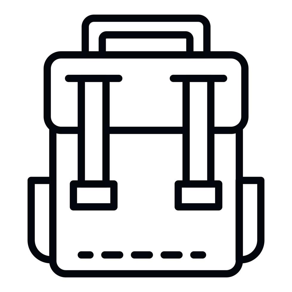 Classic backpack icon, outline style vector