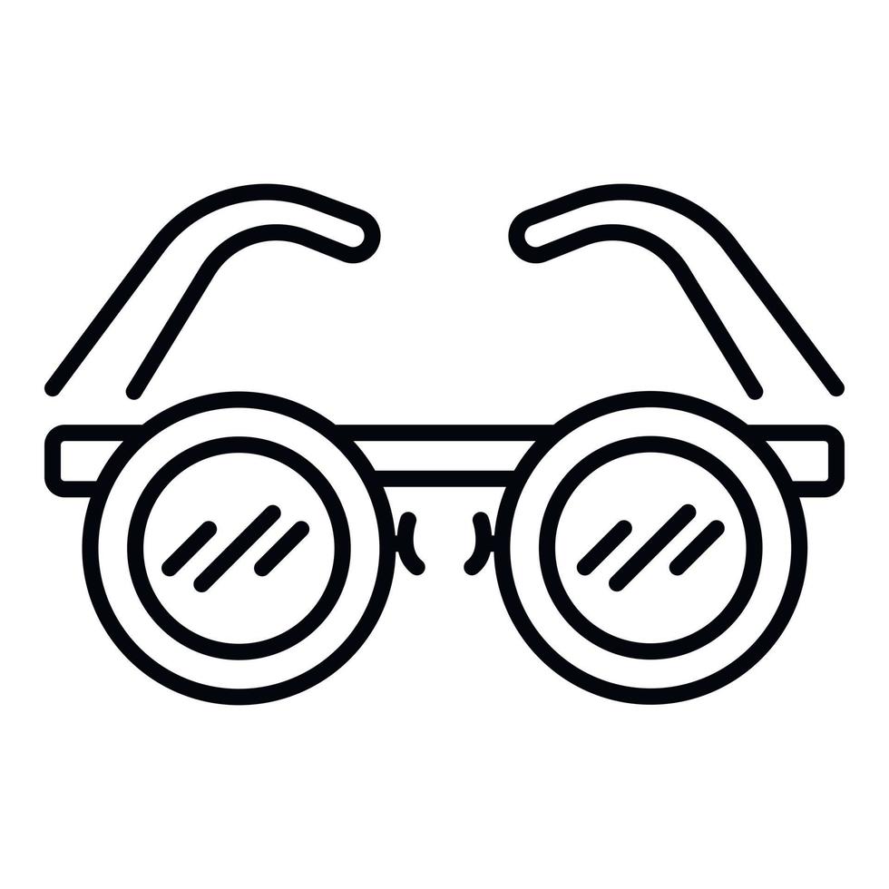 Sun round glasses icon, outline style vector
