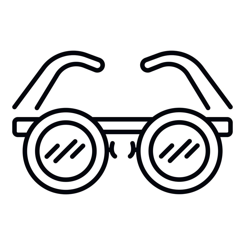 icono de gafas redondas de sol, estilo de esquema vector