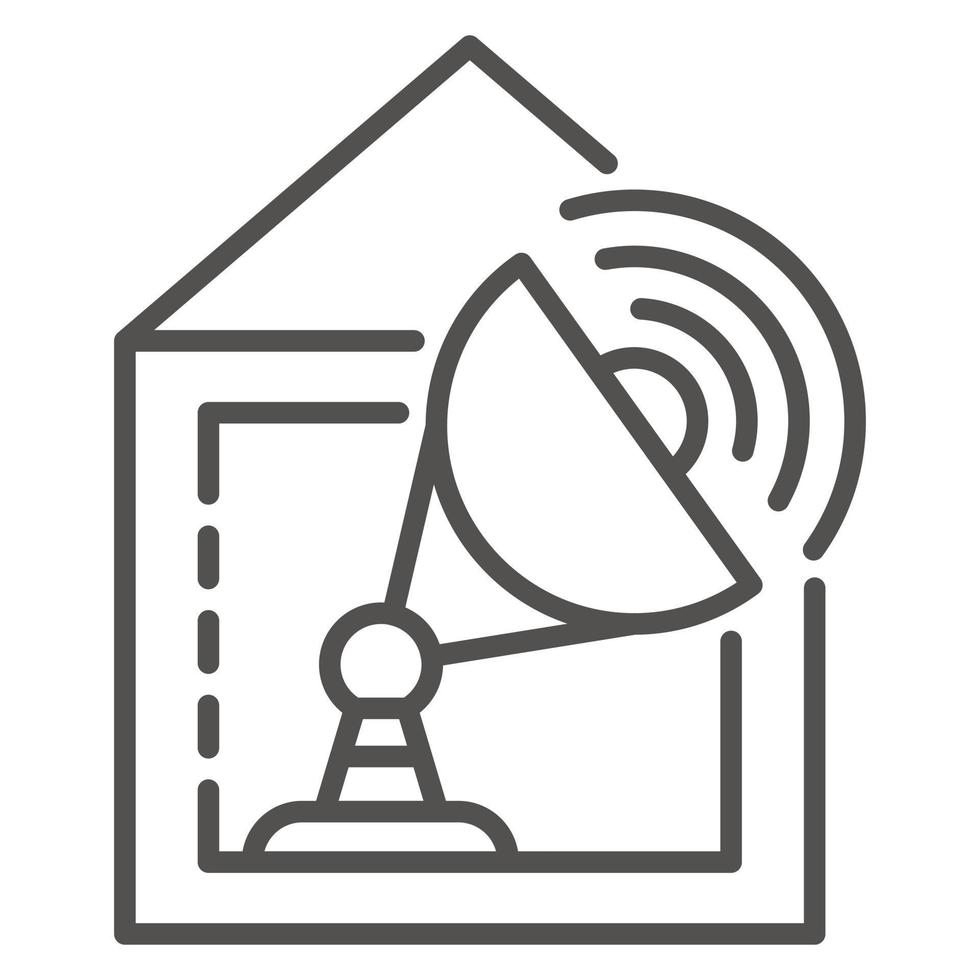 Satellite home tv icon, outline style vector