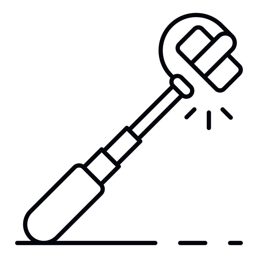 Selfie stick icon, outline style vector