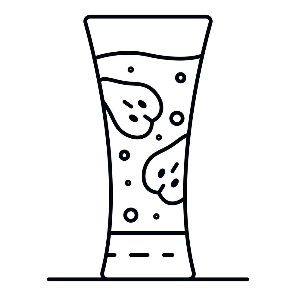 Strawberry smoothie glass icon, outline style vector