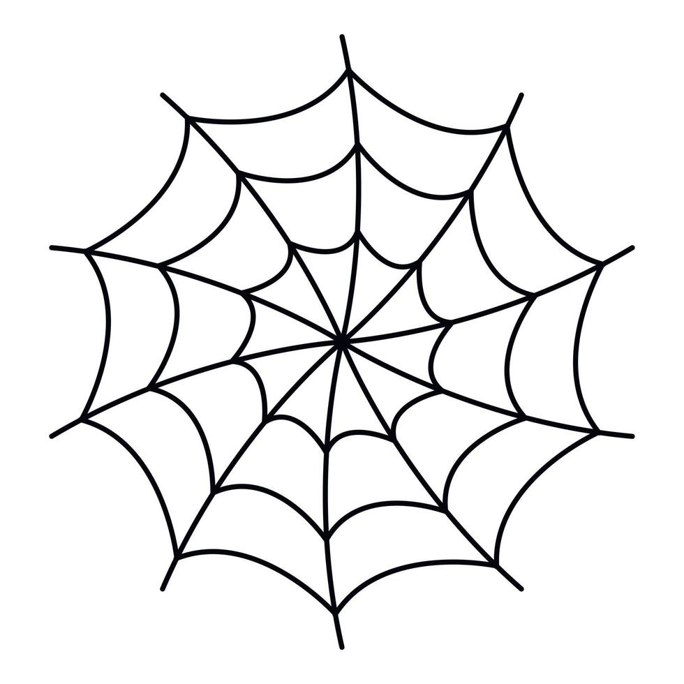 Spiral spider web icon, outline style vector