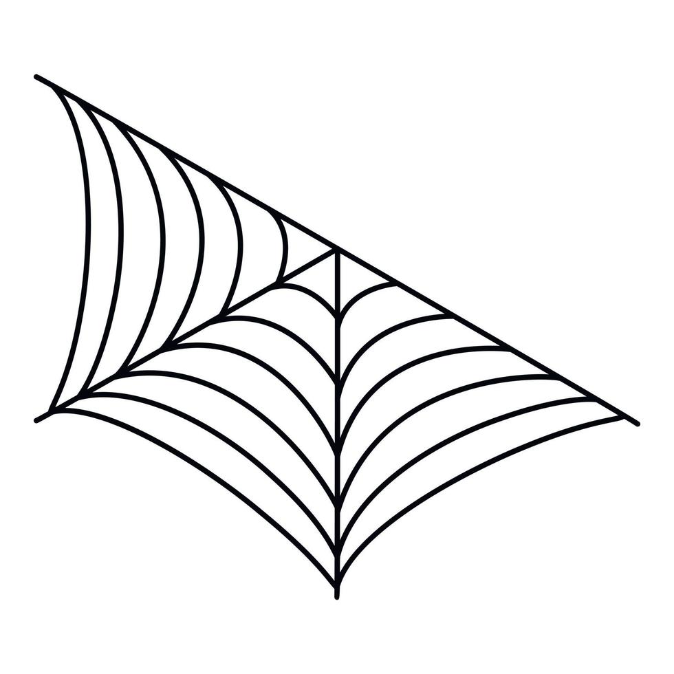 Wall spider web icon, outline style vector
