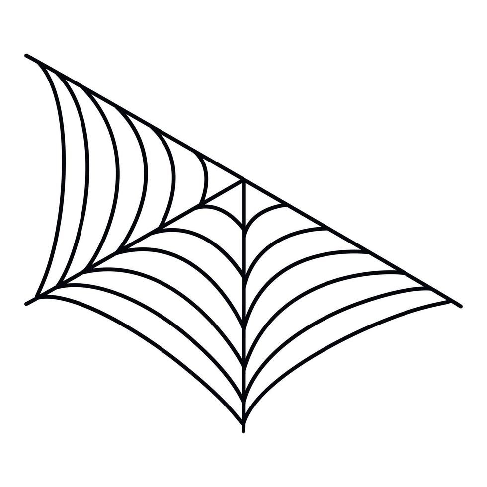 icono de telaraña de pared, estilo de contorno vector