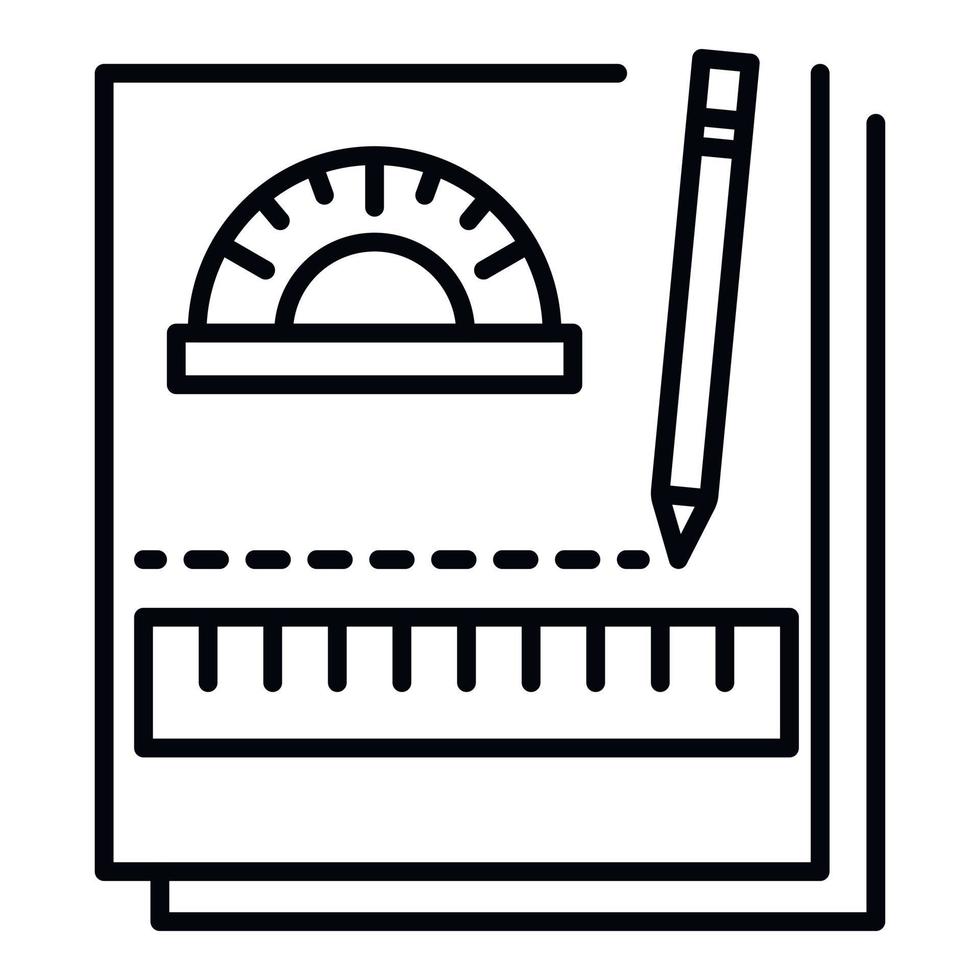 Homework notebook icon, outline style vector