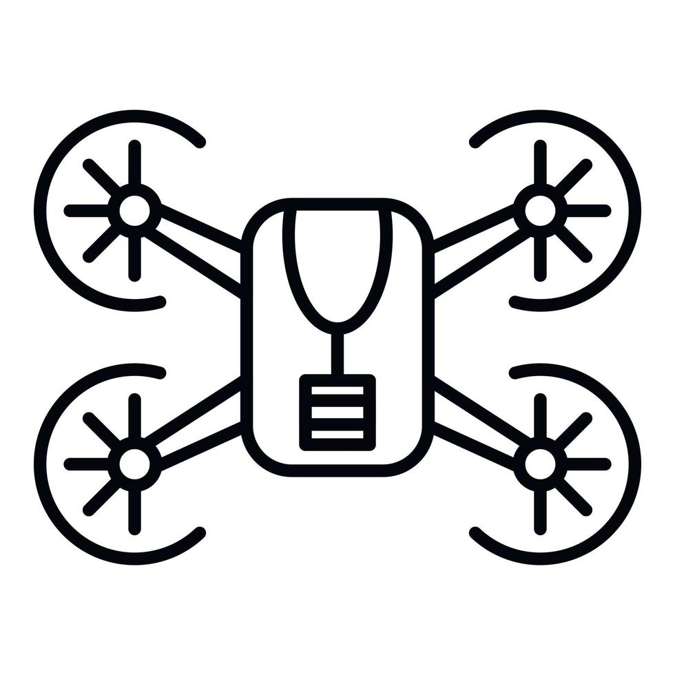 Drone icon, outline style vector