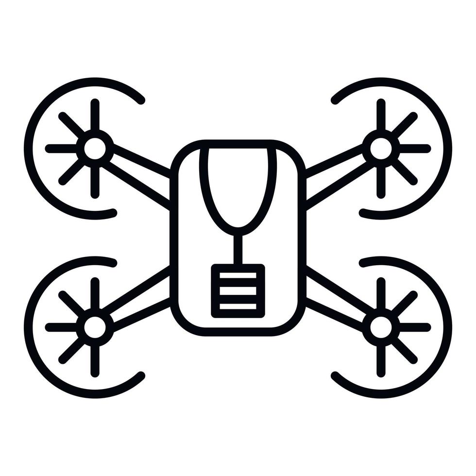 icono de dron, estilo de esquema vector