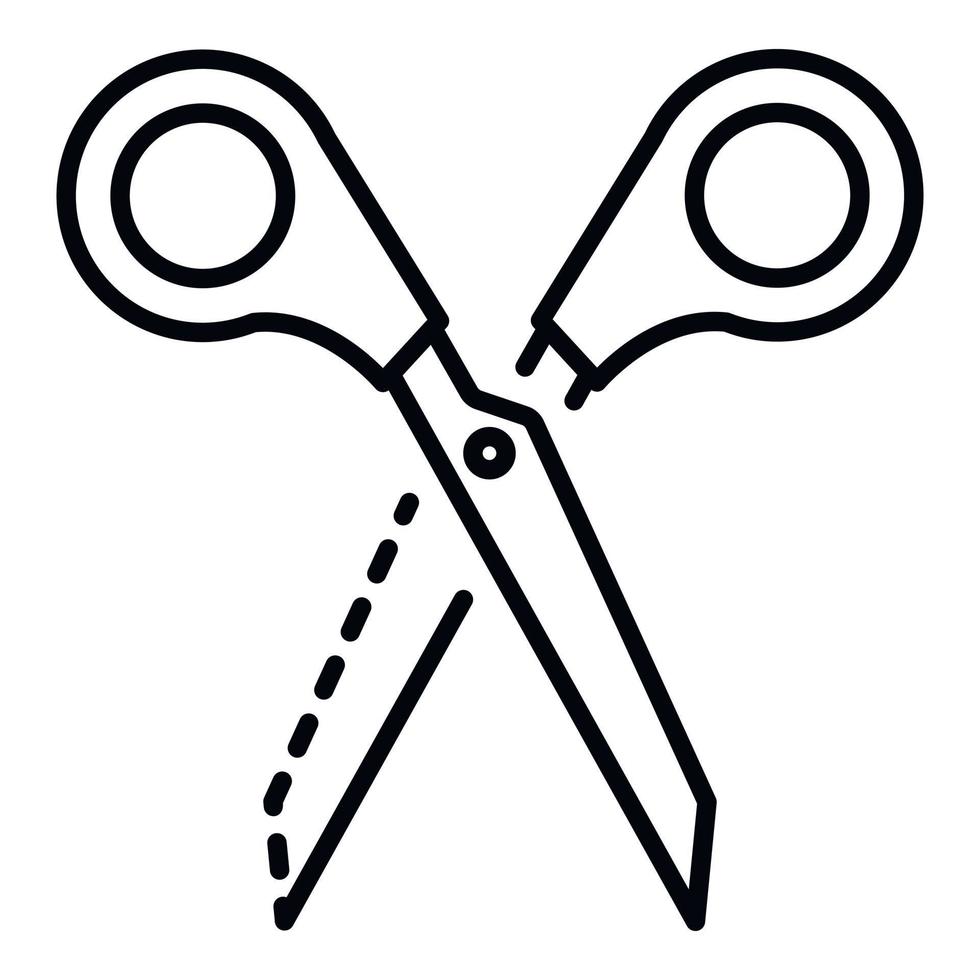 Scissors icon, outline style vector