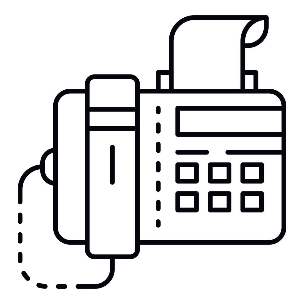 Fax icon, outline style vector