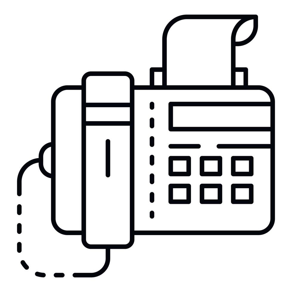 icono de fax, estilo de contorno vector